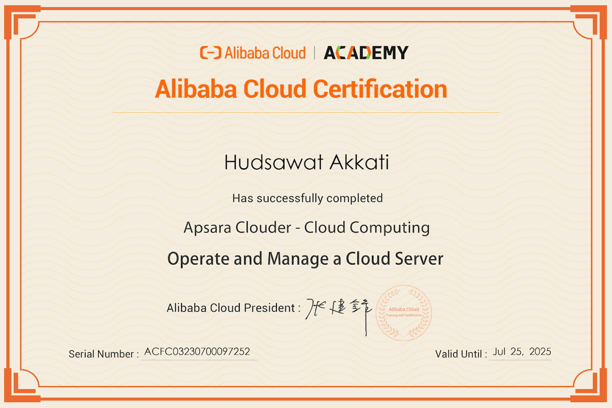 Alibaba Cloud Certified Operate and Manage a Cloud Server