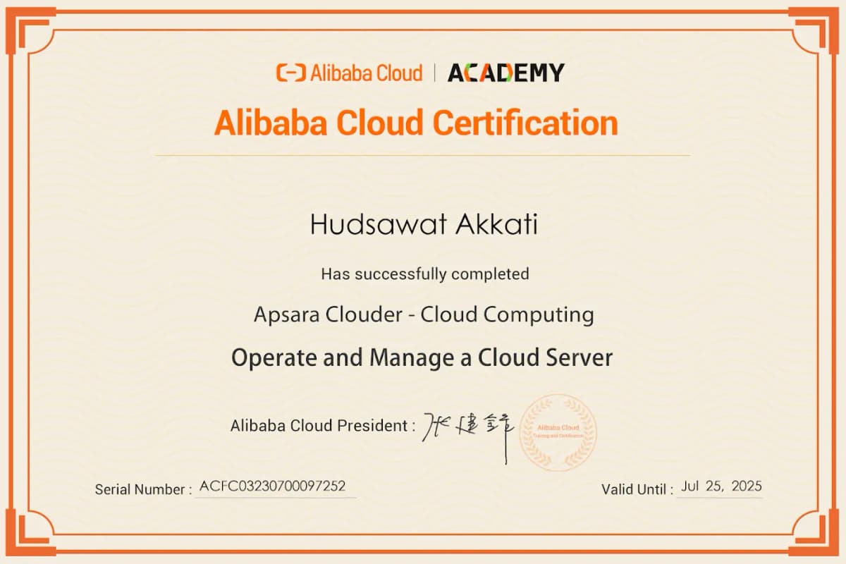 Alibaba Cloud Certified Operate and Manage a Cloud Server