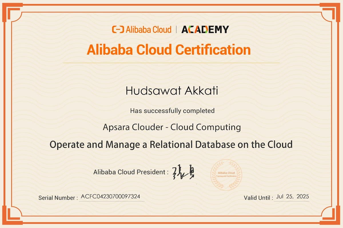 Alibaba Cloud Certified Operate and Manage a Relational Database on the Cloud