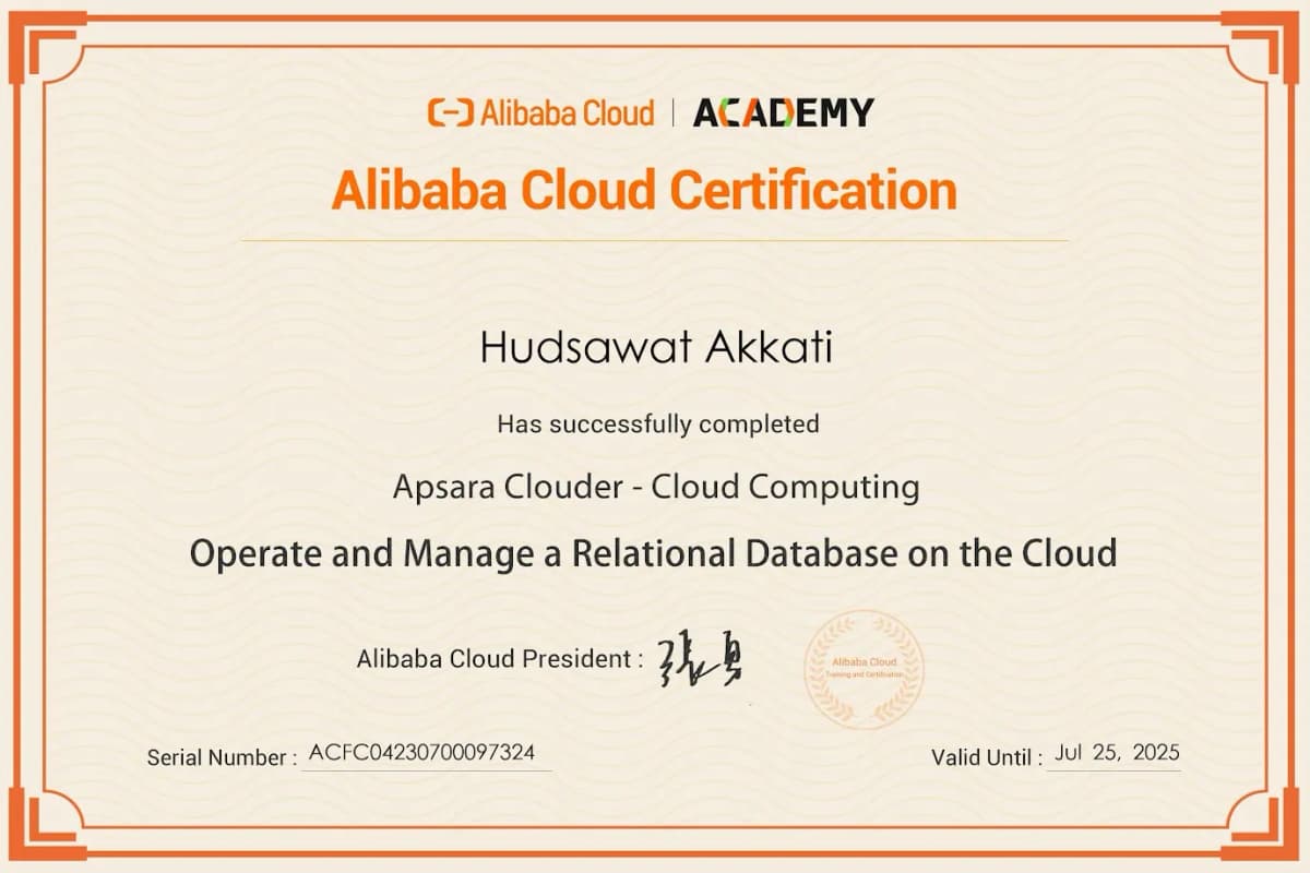 Alibaba Cloud Certified Operate and Manage a Relational Database on the Cloud