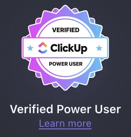 ClickUp Verified Power User Badge