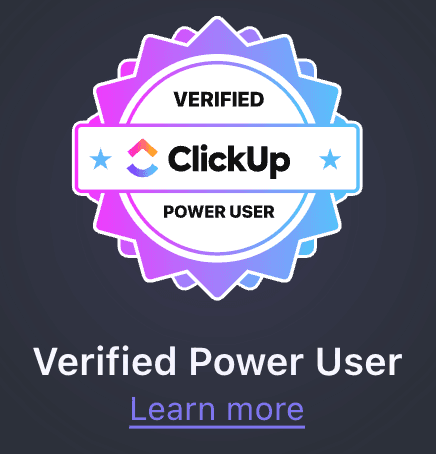ClickUp Verified Power User Badge